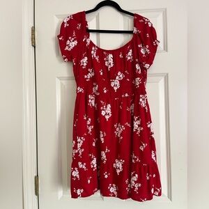Hollister Red/White Dress with Pockets